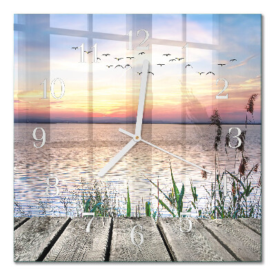 Wanduhr mit motiv quadratisch See