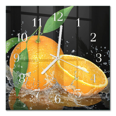 Moderne wanduhr quadratisch Orangen