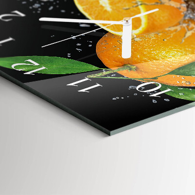 Moderne wanduhr quadratisch Orangen