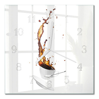 Quadratische wanduhr Kaffee