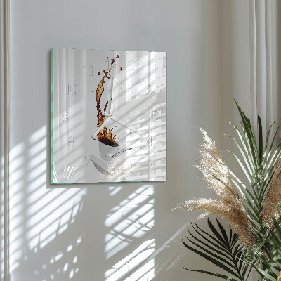 Quadratische wanduhr Kaffee