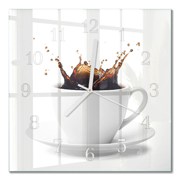 Quadratische wanduhr modern Kaffee