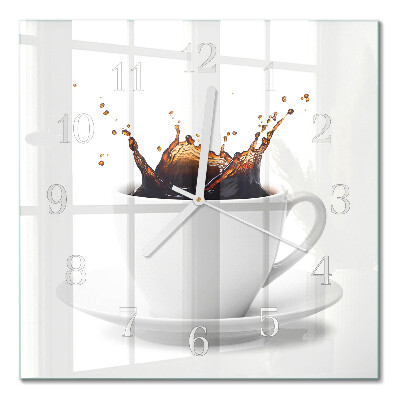 Quadratische wanduhr modern Kaffee