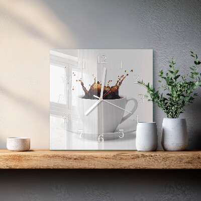 Quadratische wanduhr modern Kaffee