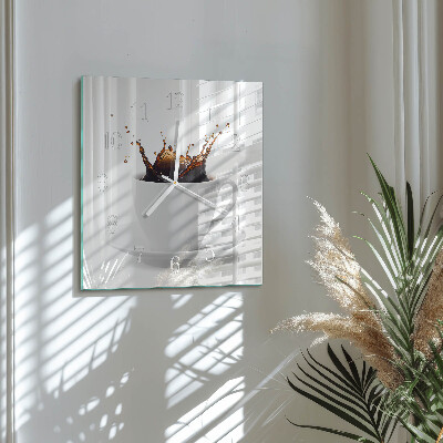 Quadratische wanduhr modern Kaffee
