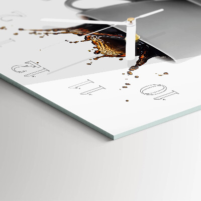Quadratische wanduhr modern Kaffee