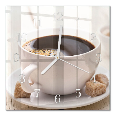 Quadratische wanduhr modern Kaffee