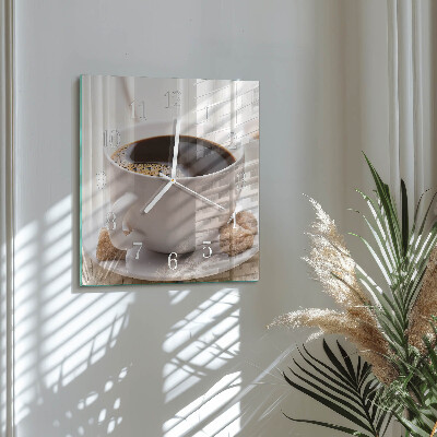 Quadratische wanduhr modern Kaffee