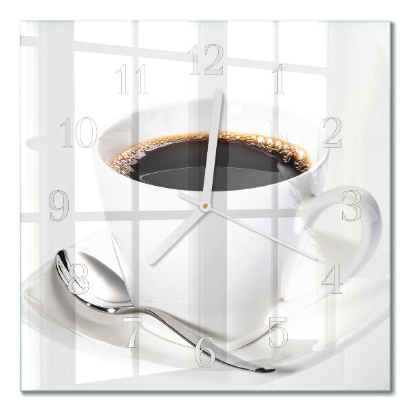 Glasuhr quadratisch Kaffee
