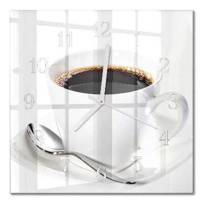 Glasuhr quadratisch Kaffee