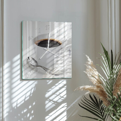 Glasuhr quadratisch Kaffee