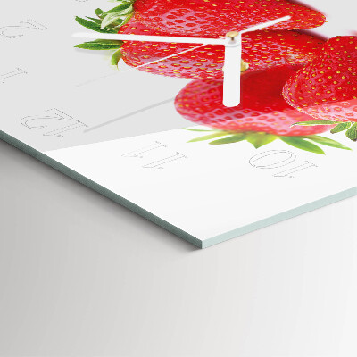 Glasuhr quadratisch Erdbeeren