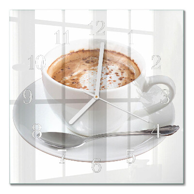 Glasuhr quadratisch Kaffee