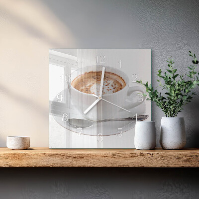 Glasuhr quadratisch Kaffee