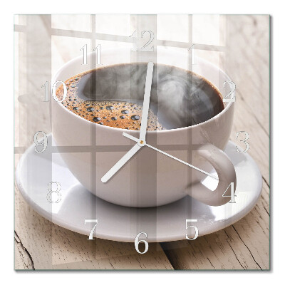 Quadratische wanduhr modern Kaffee