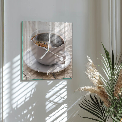 Quadratische wanduhr modern Kaffee