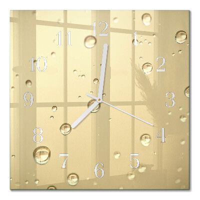 Glasuhr quadratisch Tropfen
