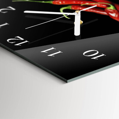 Moderne wanduhr quadratisch Chilischoten