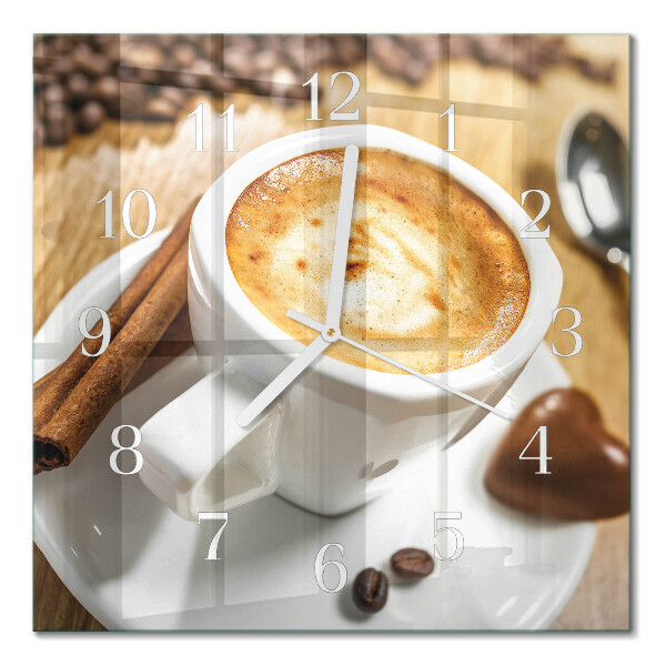 Quadratische wanduhr Kaffee