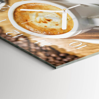 Quadratische wanduhr Kaffee
