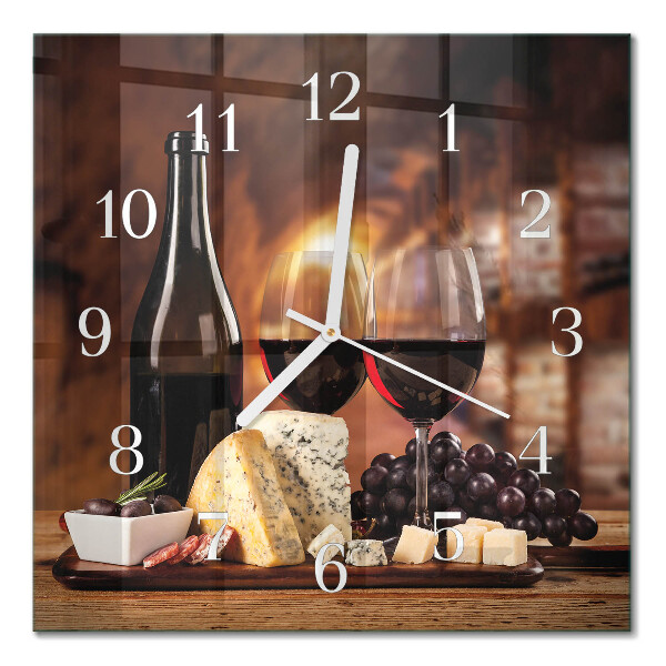 Quadratische wanduhr modern Wein
