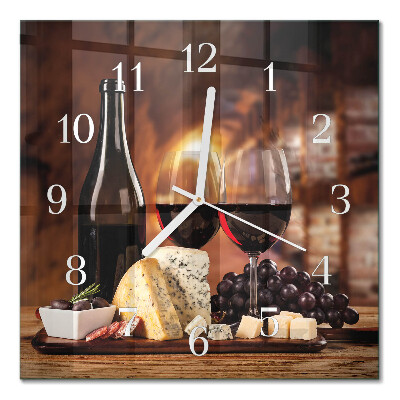 Quadratische wanduhr modern Wein