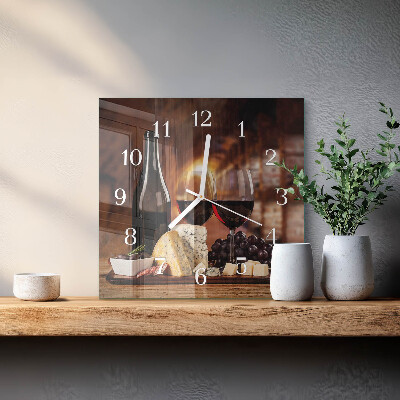 Quadratische wanduhr modern Wein