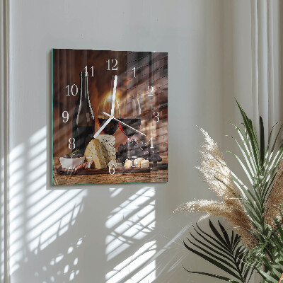 Quadratische wanduhr modern Wein
