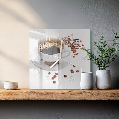 Moderne wanduhr quadratisch Kaffee