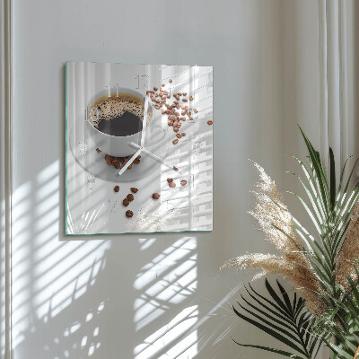 Moderne wanduhr quadratisch Kaffee