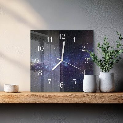 Quadratische wanduhr modern Galaxis