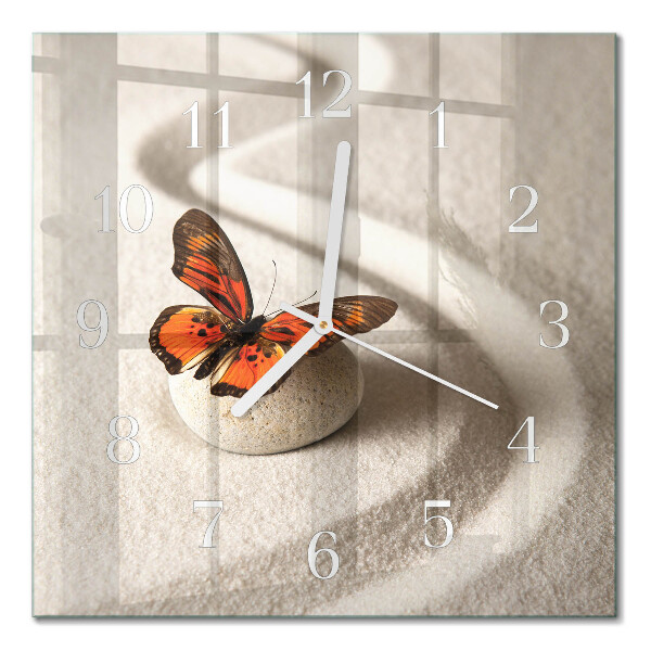 Quadratische wanduhr Schmetterling