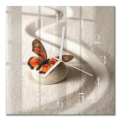 Quadratische wanduhr Schmetterling