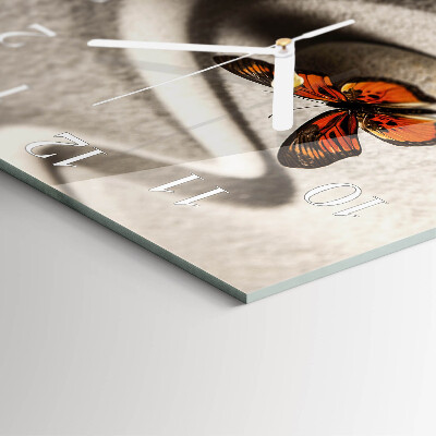 Quadratische wanduhr Schmetterling