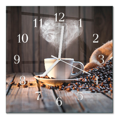 Moderne wanduhr quadratisch Liebe zum Kaffee