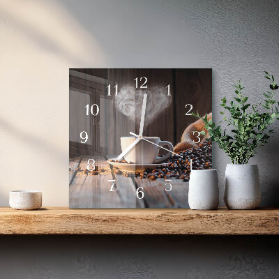 Moderne wanduhr quadratisch Liebe zum Kaffee