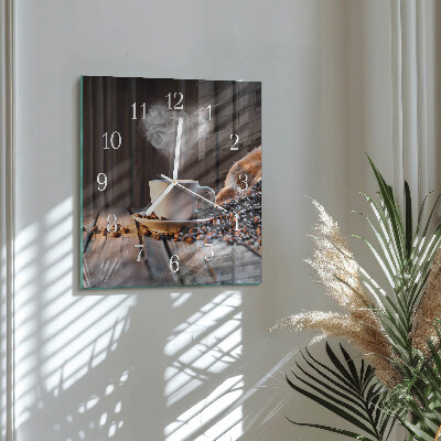 Moderne wanduhr quadratisch Liebe zum Kaffee