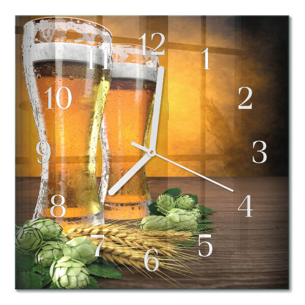 Moderne wanduhr quadratisch Gläser Bier