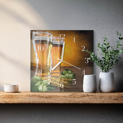 Moderne wanduhr quadratisch Gläser Bier