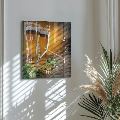 Moderne wanduhr quadratisch Gläser Bier