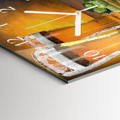 Moderne wanduhr quadratisch Gläser Bier
