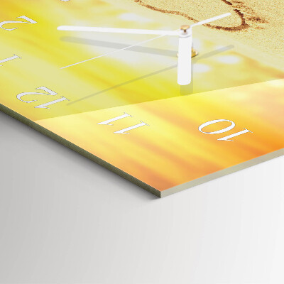 Quadratische wanduhr Herz im Sand