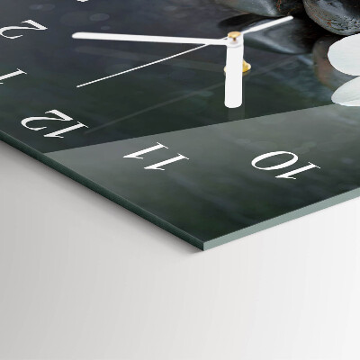 Moderne wanduhr quadratisch Blumen und Steine