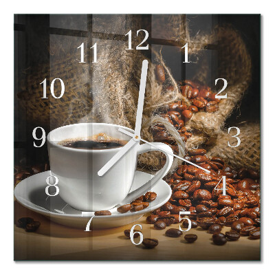 Glasuhr quadratisch Kaffee
