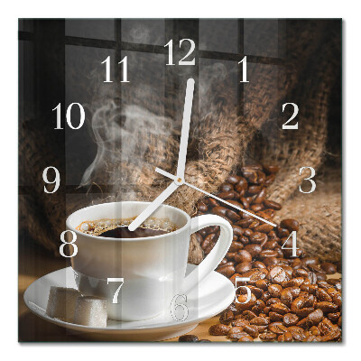 Wanduhr mit motiv quadratisch Kaffee