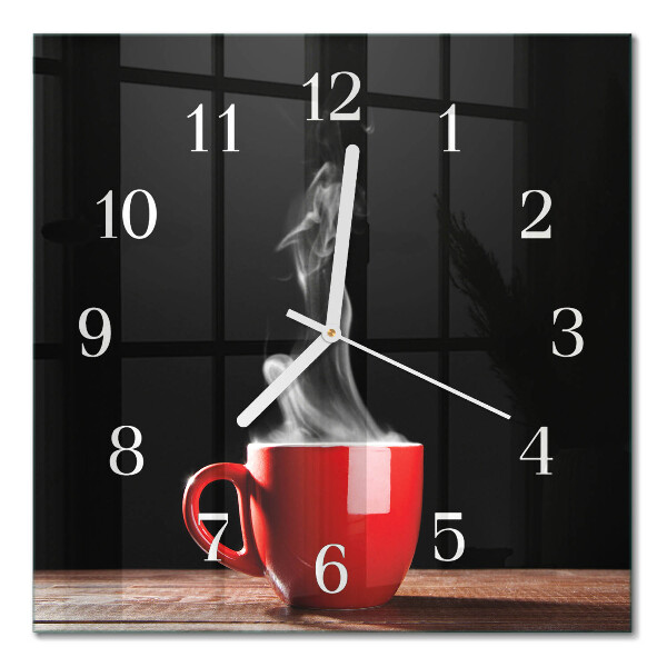 Moderne wanduhr quadratisch Eine Tasse Kaffee