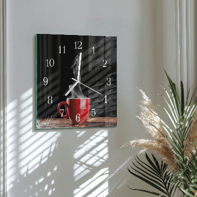 Moderne wanduhr quadratisch Eine Tasse Kaffee
