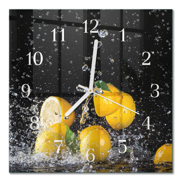 Moderne wanduhr quadratisch Zitronen