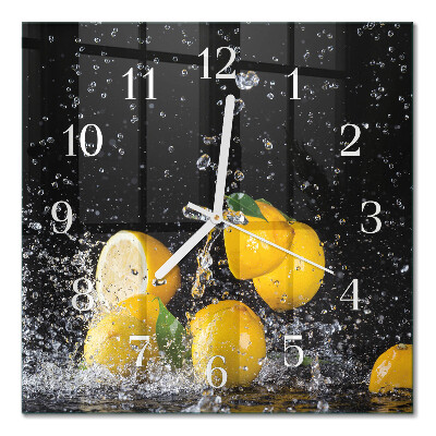 Moderne wanduhr quadratisch Zitronen