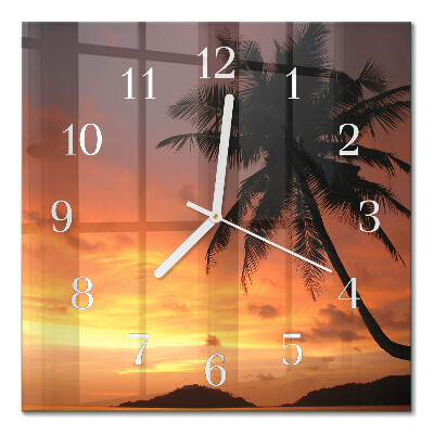 Quadratische wanduhr Palme